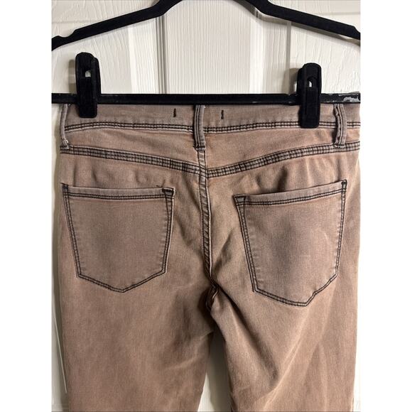 Free People Women’s Jeans Size 26 Brown Skinny Stretch Denim Pants Mid Rise - Picture 6 of 7